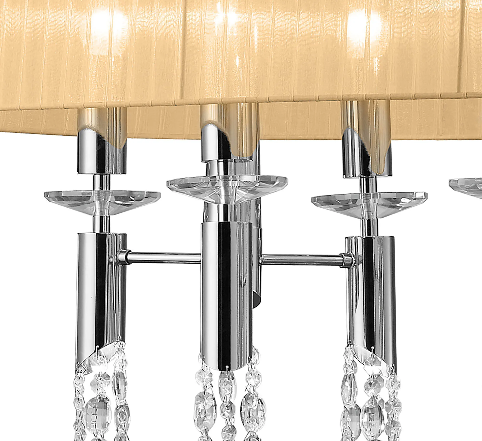 Tiffany Crystal Pendant 6+6 Light Polished Chrome M3853/SBS  Mantra Tiffany Polished Chrome-Soft Bronze